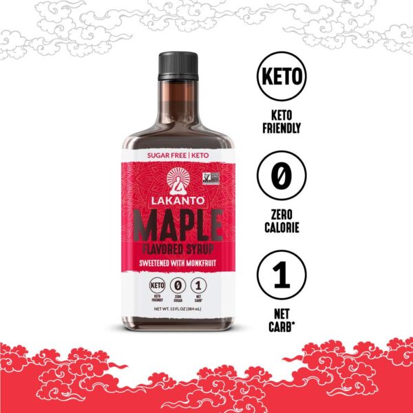 Lakanto Sirop d’Arôme d’Erable, 0 Sucre, Keto, 384 ml