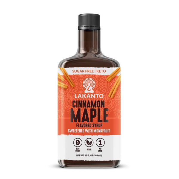 Lakanto Sirop d’Érable Aromatisé à la Cannelle, 0 Sucre, Keto, 384 ml