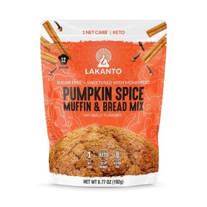 Lakanto Mélange pour Muffins et Pains à la Citrouille, 0 Sucre, Keto, 2 g Cabs,192 g