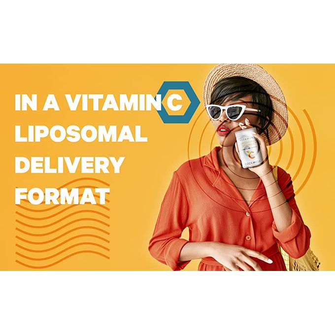Code Age, Vitamine C liposomale, Puissant Avancée Vitamines, pour 2 Mois, Végan Capsules – Image 3