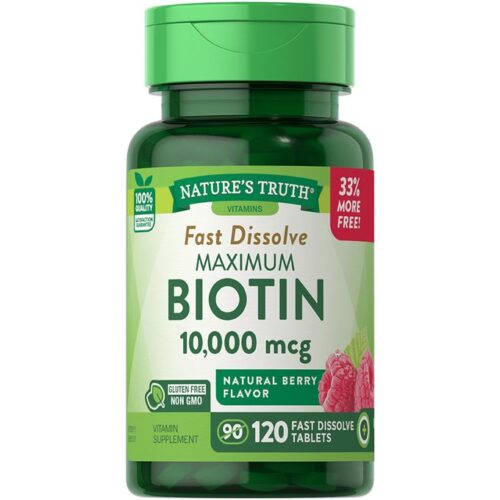 Nature'S Truth, Biotine Max,10 000 mcg, Pour Cheveux, Ongles et Peau120 Tabs