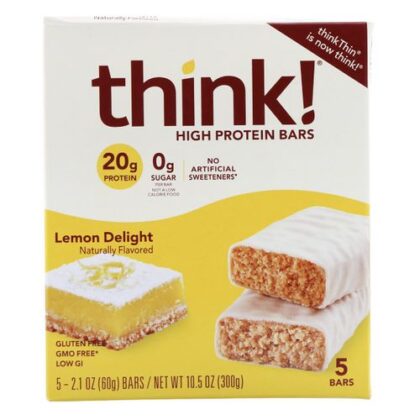 Think ! Barres Protéinée, Délices au Citron, 20 g de Protéines, 5 X Barres