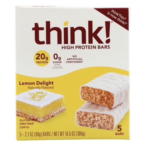 Think ! Barres Protéinée, Délices au Citron, 20 g de Protéines, 5 X Barres