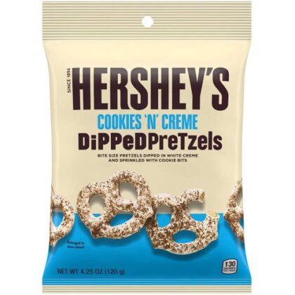 HERSHEY'S, Pretzel Enrobé de Cookies and Creme,120 g