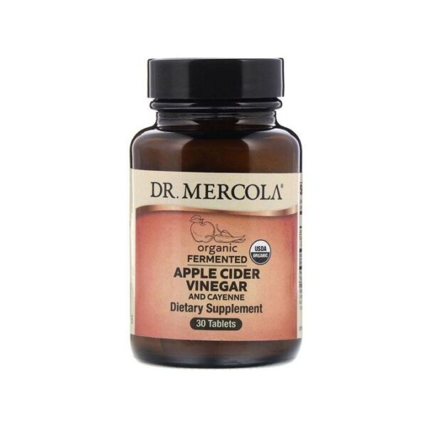 Dr Mercola Vinaigre de Cidre, de Pomme Fermenté BIO et Cayenne, 30 Caps