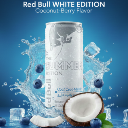 Red Bull White Edition 25 cl – Boisson Énergisante Saveur Noix de Coco & Baies