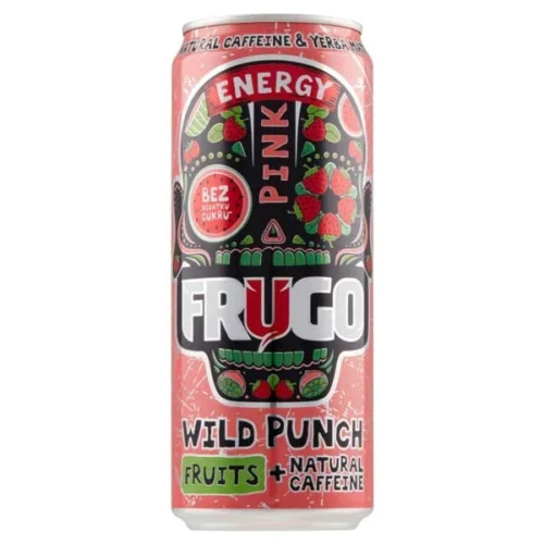 FRUGO, Boisson Énergisante, Wild Punch Pink, 0 sucre ajouté, 330ml