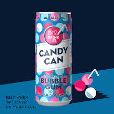 Candy Can Bubble Gum, Boisson Pétillante, 0 Sucre, 330 ML