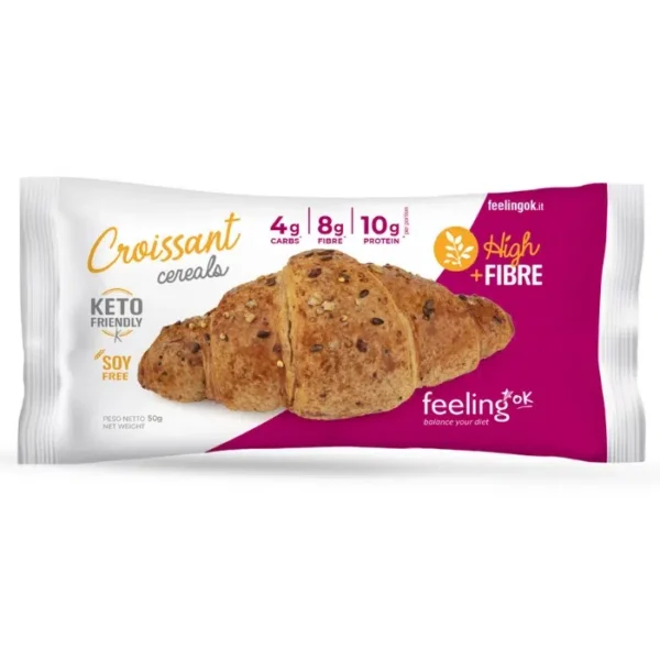 Feeling OK Croissant Protéiné aux Céréales, 10 g Protéine, Keto