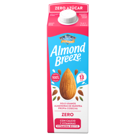BLUE DIAMOND, Almand Breeze, ZERO 1 Litre, Lait d’Amande Bio, 0 Sucre, 0 Gluten