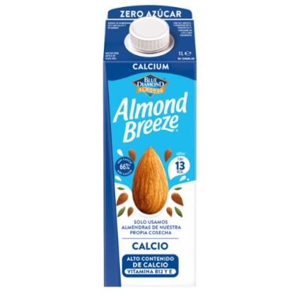 Blue Diamond Almand Breeze, Calcio 1 Litre, Lait d’Amande Bio, 0 Sucre, 0 Gluten