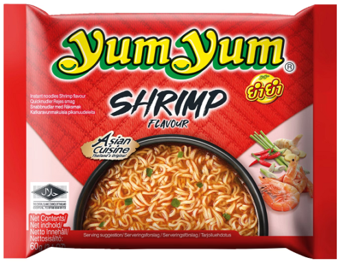 Yum Yum, Nouilles Instantanées, Crevettes, Halal