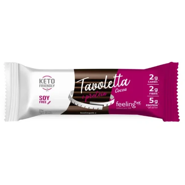 Feeling OK Tavoletta, Barre de Chocolat, Keto, 20 g