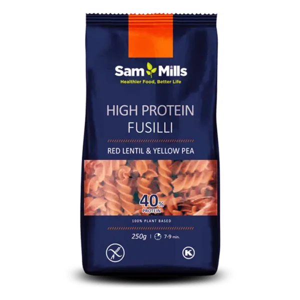 Pâtes Protéinées 40g protéine, Fusilli aux Lentilles Rouges et Pois Jaunes, 250g