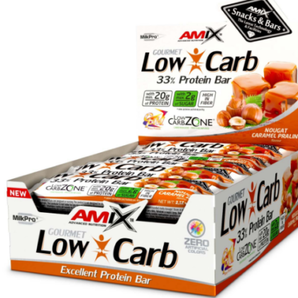 Amix Low-Carb 33% Protein Bar, Nougat Caramel Praline, 15X 60 g