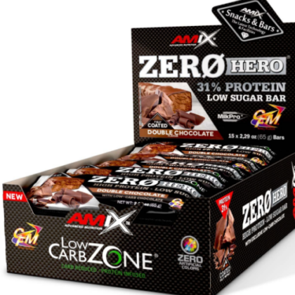 Amix Zero Hero, 31% Protein Bar, Double Chocolat, 15X 65 g