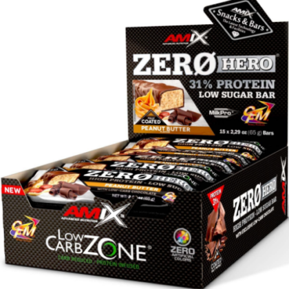 Amix Zero Hero, 31% Protein Bar, Peanut Butter, 15X 65 g