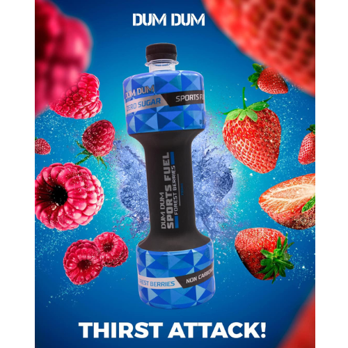 DUM DUM, Isotonic, Sports Fuel, Forest Berries, Boisson Isotonique, Énergétique Sans Sucres & Vitamines B, 710 ml