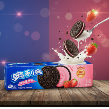 Oreo Sandwich Biscuit Strawberry Flavour 97 g – Biscuits Oreo Fraise