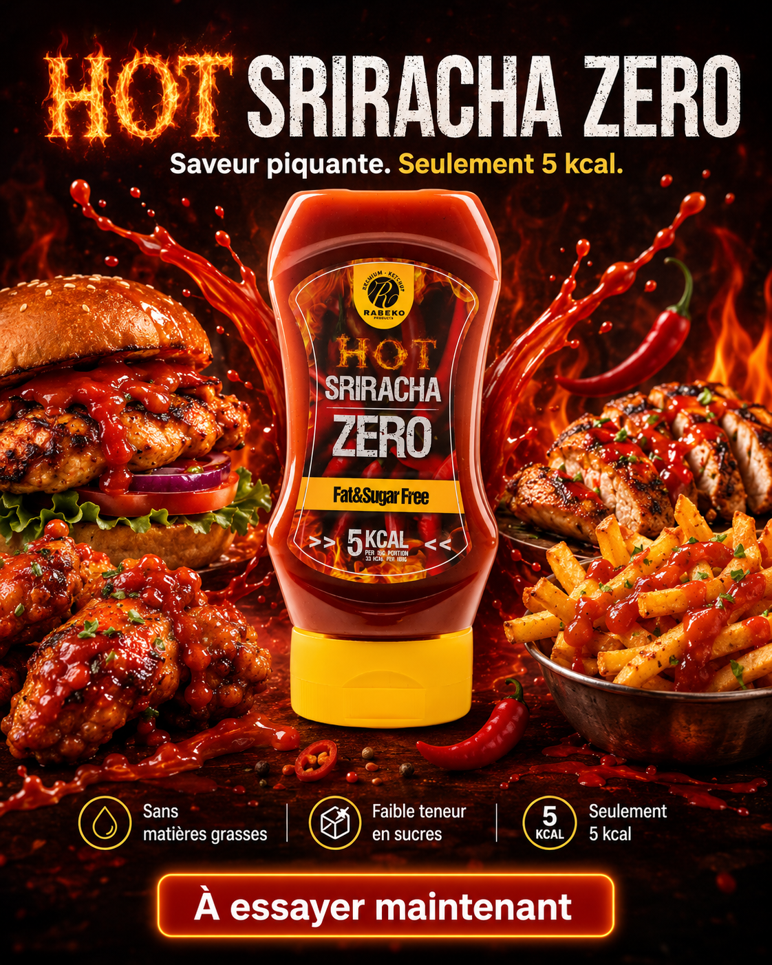 RABEKO Hot Sriracha Zero 350ml