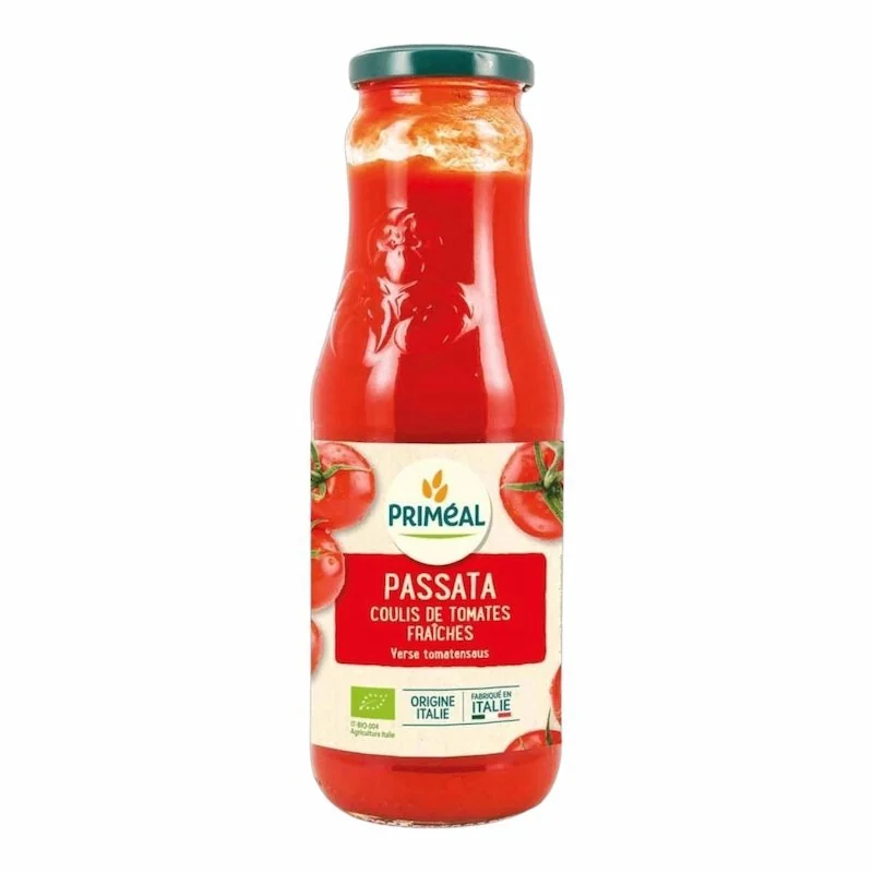 Primeal Passata Coulis de Tomates Fraiches 690 g – Purée de Tomates Bio et Savoureuse