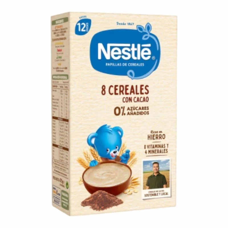 Nestle 8 Cereales avec Cacao des 12 mois – 475 g | Céréales Instantanées pour Bébé