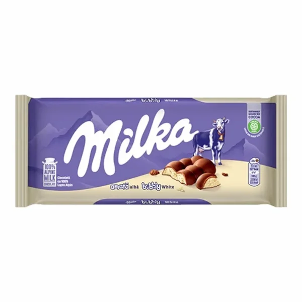 Milka white bubbles 90g