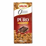 Valor Chocolat Pur aux Amandes Entieres Mediterraneennes Sans Sucre 150 g – Chocolat Premium