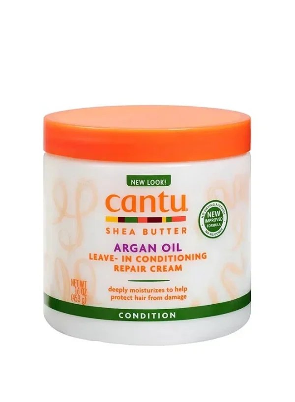 Cantu Shea Butter Argan Oil Leave-In Conditioning Repair Cream 453g – Soin Sans Rincage Reparateur