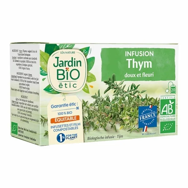 Jardin Bio Infusion Thym 28g – Tisane Digestive & Apaisante 100% Naturelle