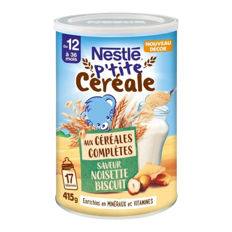 NESTLE P’tite Cereale Saveur Noisette Biscuit aux Céréales Complètes – 415g