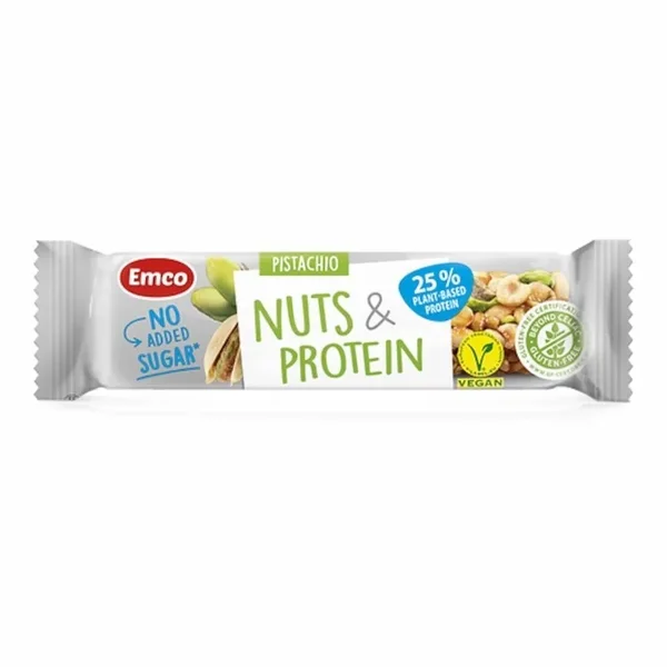 Emco Barre Protéinée Pistache & Noisettes Sans Sucres Ajoutés 35g