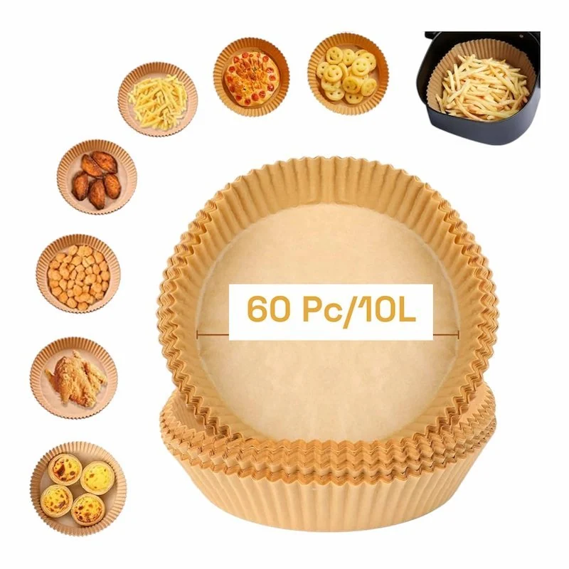 Feuilles de cuisson rondes pour Air Fryer 10 L – 60 pièces