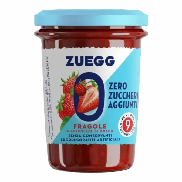 ZUEGG Confiture Fraise Sans Sucre Ajouté – 220g – Confiture légère et fruitée à la fraise