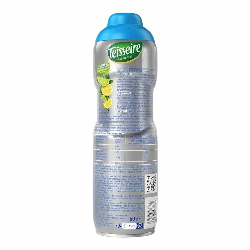 Teisseire – Sirop Teisseire Zero Sucres Citron Citron Vert – 60 cl — vue 2