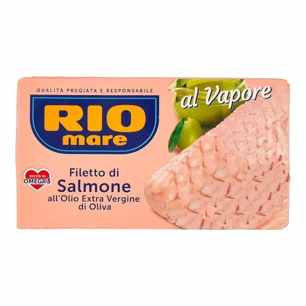 Rio Mare Saumon a lHuile dOlive Vierge Extra 125 g – Filets Premium Riches en Oméga 3