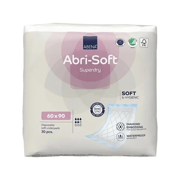 Abena Abri Soft Superdry Draps Protecteurs Jetables 60×90 cm – Ultra Absorbants 1500 ml
