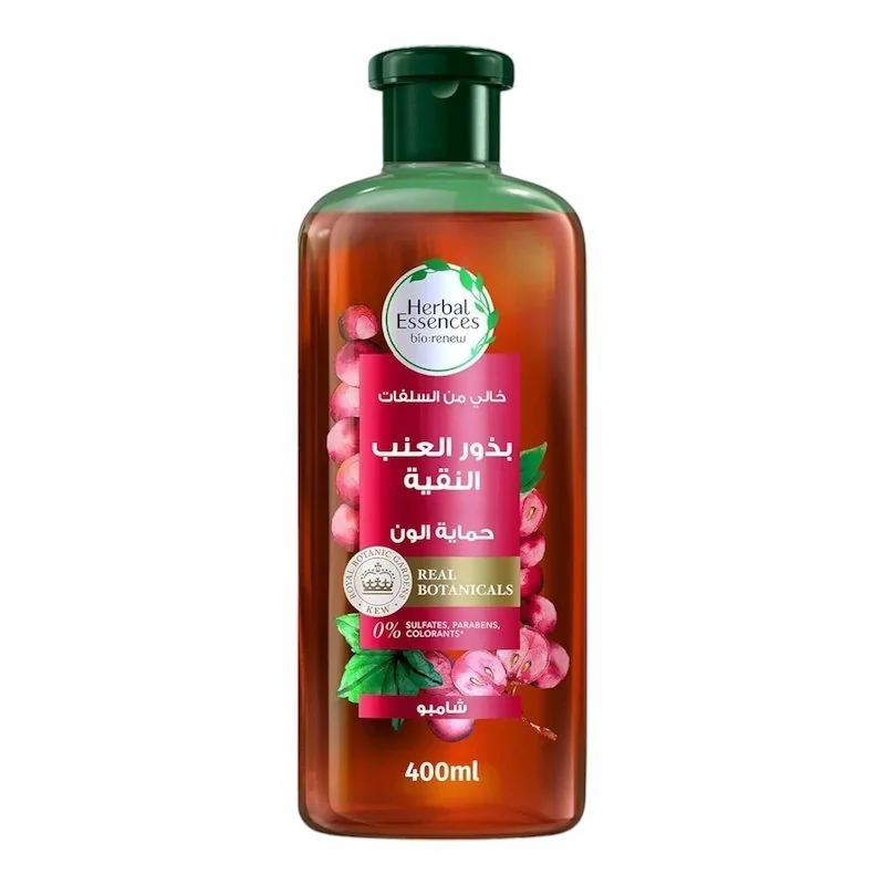 Herbal Essences Shampooing Sans Sulfate Protecteur de Couleur – Pepins de Raisin Pur 400 ml