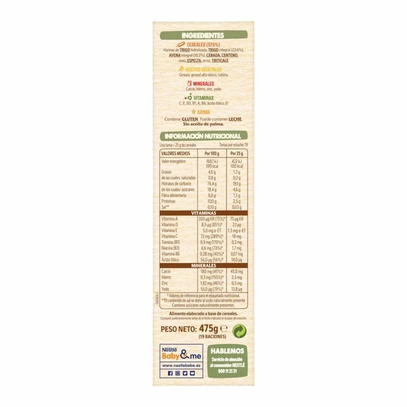 Nestle 8 Cereales des 6 mois – 475 g | Cereales Instantanées pour Bebe — vue 2