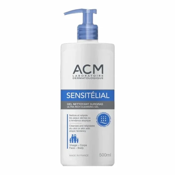 ACM Sensitelial Gel Nettoyant Surgras 500 ml – Nettoyant Peaux Sensibles & Hydratant