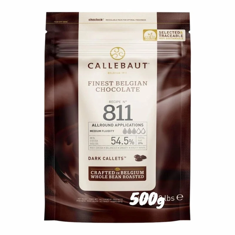 Callebaut Chocolat de Couverture Noir 811 – 54.5 % – 500 g — vue 2