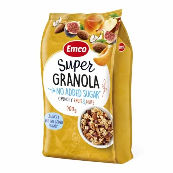 Emco Super Granola Sans Sucre – Fruits et Noix 500g