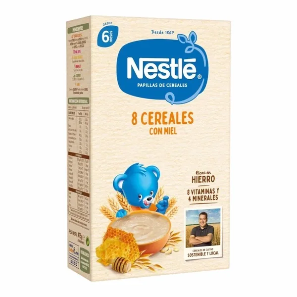 Nestle 8 Cereales avec Miel des 6 mois – 475 g | Céréales Instantanees pour Bébé