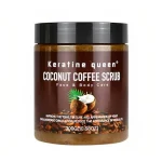 Keratine Queen Gommage Cafe & Noix de Coco 300g – Exfoliant Corps Nourrissant