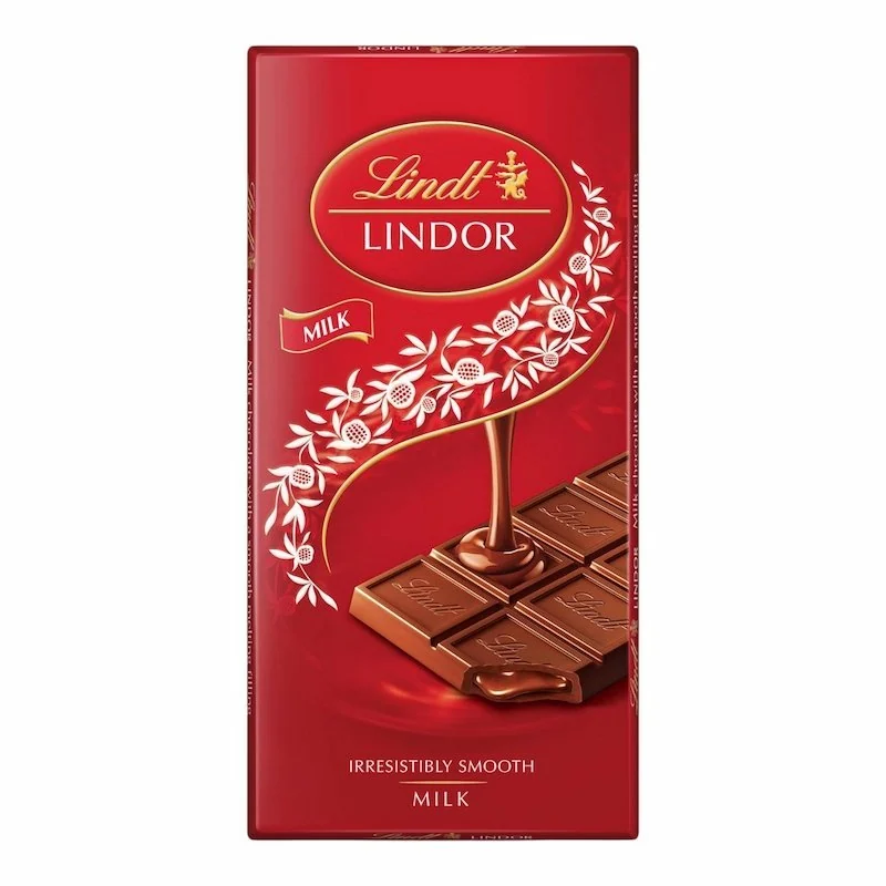 Lindt LINDOR Milk Chocolate Bar 100g – Tablette de Chocolat au Lait Fondant et Gourmand