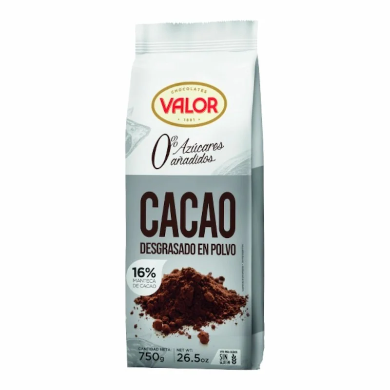 Valor Cacao dégraissé en poudre Sans Sucre 750 g