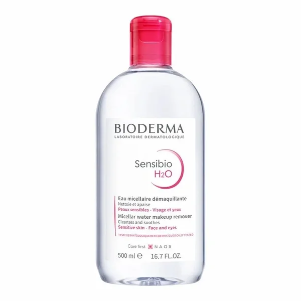 Bioderma Sensibio H2O Eau Micellaire Demaquillante 500ml | Nettoyant Doux et Apaisant pour Peaux Sensibles