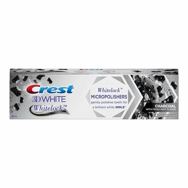 Crest 3D White Dentifrice Whitelock Charcoal 88 ml – Dentifrice Blanchissant au Charbon