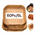 Feuilles de cuisson carrées pour Air Fryer 5 L – 60 pièces
