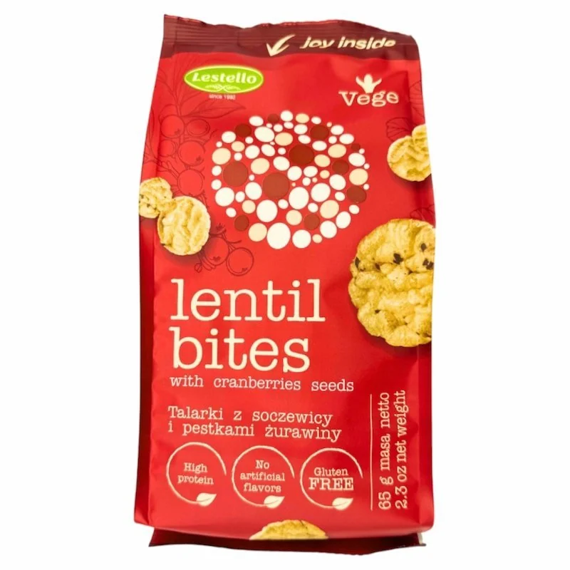 Lestello – Mini Galettes de Lentilles aux Graines de Cranberry – Snack Sans Gluten